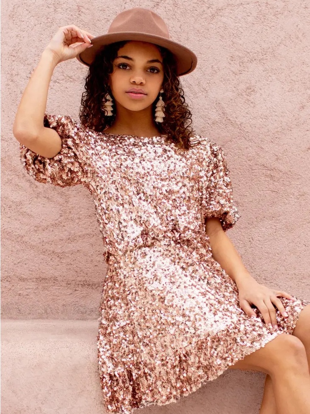JOYFOLIE OPAL DRESS IN ROSEGOLD BNWT SZ 7